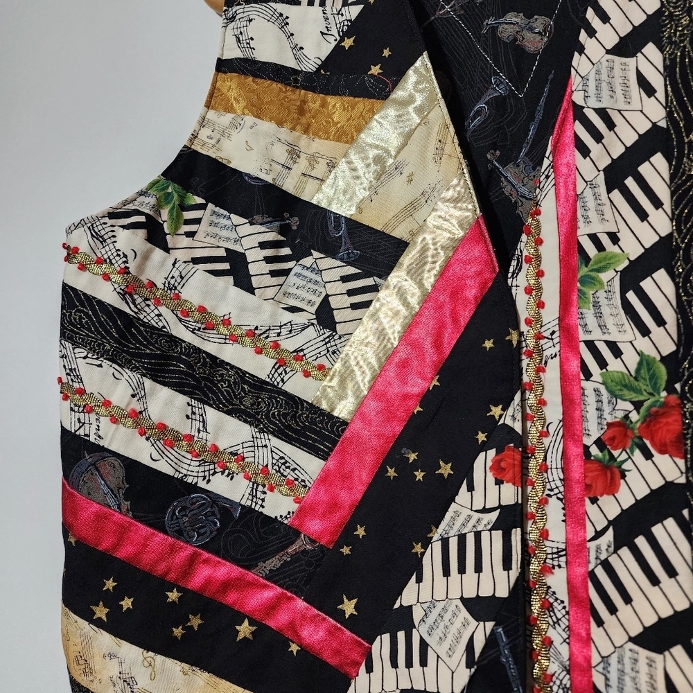 Vintage handmade patchwork music note reversible … - image 8